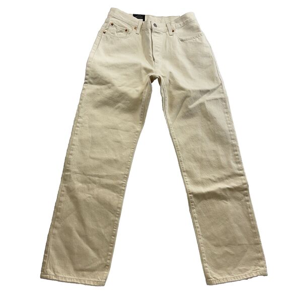 Levi's Premium 501 '90s Jeans Women 29x32 White Mid Rise Straight American Denim - Picture 1 of 13